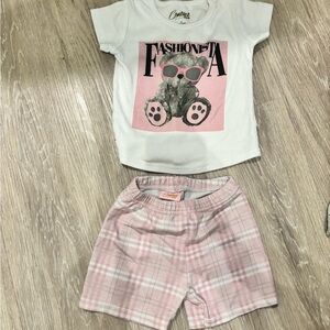 Carter's Kids Fashionista Elephant Matching Set - White and Pink